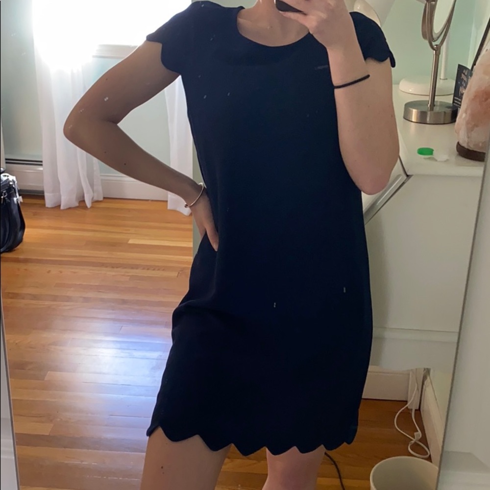 Monteau Scalloped Navy dress